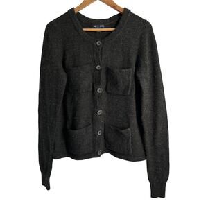Gap Women’s Size‎ XL Alpaca Wool Blend 4 Pocket Cardigan Coal Black